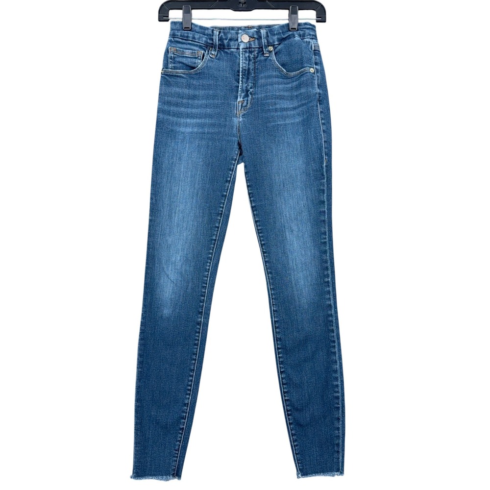 Good American Good Legs Skinny Jeans Womens 4/27 Cotton Blend Blue GL899T
